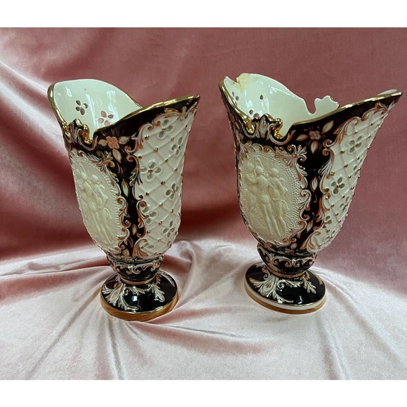 Italian Cesello Vase pair